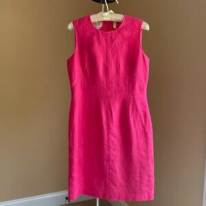 Talbots size 8 pink linen sheath dress